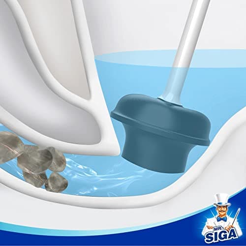 MR.SIGA Toilet Plunger with Holder, Heavy Duty Toilet Plunger and Holder Combo for Bathroom Cleaning, White — view 3