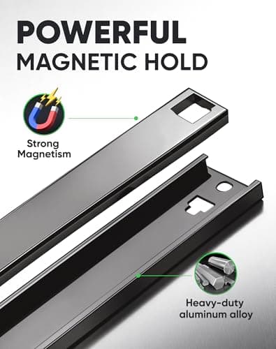 ALOANES 3/8-Inch Drive Magnetic Socket Organizer, Heavy Duty Aluminum Socket Rail Organizer, Socket Holder Kit for Tool Box Drawer, 3/8-Inch Socket Holder x 12 Clips (Black) — view 4
