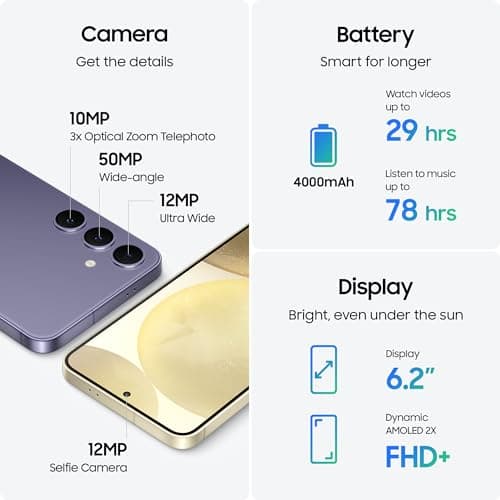 Samsung Galaxy S24 5G (128GB) AI Enabled, 120 Hz AMOLED Display, 50MP Camera, 8K Video, Nightography, Unlocked, Amber Yellow (Renewed) — view 3
