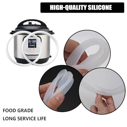 2 Pack Sealing Ring for Instant Pot 6 & 5 Qt - 3rd-Gen Upgraded Instant Pot Sealing Ring, Food-grade Silicone Accessories for InstantPot, Replacement Parts for InstantPot 6 & 5 Qt, BPA-Free, Clear — view 4