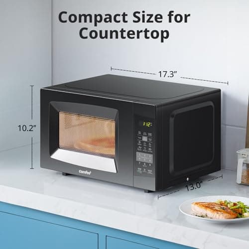 COMFEE' EM720CPL-PMB Countertop Microwave Oven with Sound On/Off, ECO Mode and Easy One-Touch Buttons, 0.7cu.ft, 700W, Black — view 4