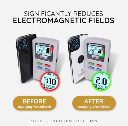 WAVEBLOCK EMF Blocker for Cell Phone - Made for iPhone 17e - The Only Patented, Real Scientifically Backed, Lab-Tested 5G-Shield Sticker to Protect You & Your Loved Ones - USA Made White — view 2