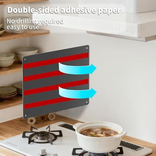 Stainless Steel Stove Backsplash Wall Guard - Heat Resistant Splatter Shield for Kitchen Wall, Oil-Proof for Gas/Electric Stoves, Easy Install with Pre-Drilled Holes (Brushed Black, 12"x16") — view 4