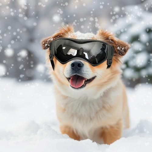 PETLESO Dog Goggles Small Breed, Dog Sunglasses UV Protection Puppy Eyewear for Small Pet Outdoor Riding Driving, Black S — view 7