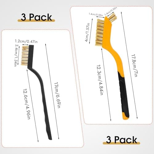 Wire Brush for Cleaning, Small Brass Steel Nylon Brush, Metal Rust Remover