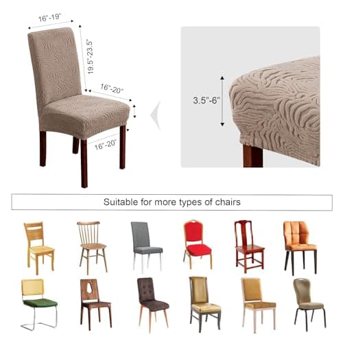Dining Chair Covers, Chair Covers for Dining Room Stretch Chair Covers Parsons Chair Slipcover, for Dining Room Kitchen Chair Protector Cover, Removable, Washable — view 2