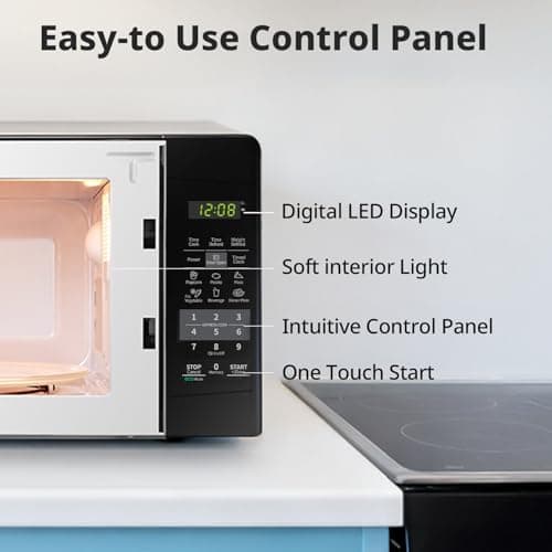 COMFEE' EM720CPL-PMB Countertop Microwave Oven with Sound On/Off, ECO Mode and Easy One-Touch Buttons, 0.7cu.ft, 700W, Black — view 6