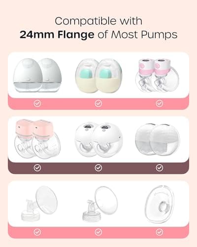 Nuliie 8PCS Silicone Flanges Insert Replacement Kit, Flange Sizing Kit 13mm for 24mm Flange/Shield Breast Pumps, Pumping Essential Kit for Moms — view 5