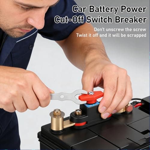 Car Battery Power Cut-Off Switch Breaker, Pure Copper Car Battery Disconnect Switch, Adjustable Battery Cut Off Switch 12v, for Car Truck Boat Rv Supplies (2Pcs) — view 2