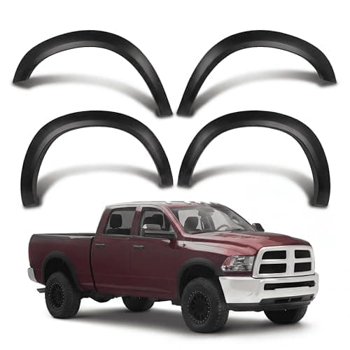 TRUXEN Fender Flares for Dodge Ram 2500/3500 2010-2018 Accessories Factory Style OEM UV Treated Paintable Matte Black Polypropylene Wheel Arch Extension with Extra Protection (Fleetside Models ONLY)