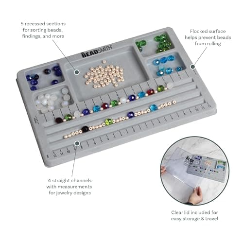 The Beadsmith Mini Bead Board, Grey Flocked — view 3