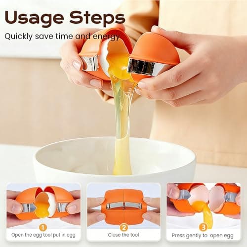 New Egg Shell Opener Egg Cracker Tool Stainless Steel, Multifunctional Egg Shell Opener for Raw Or Hard-Boiled Eggs, Kitchen Gadget for Cooking Baking — view 3