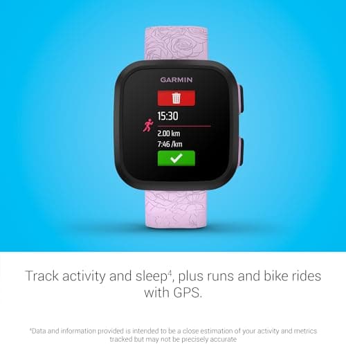 Garmin Bounce™, Kids Smartwatch, Two-Way Text and Voice Messaging, Location Tracking, Lilac Floral — view 5