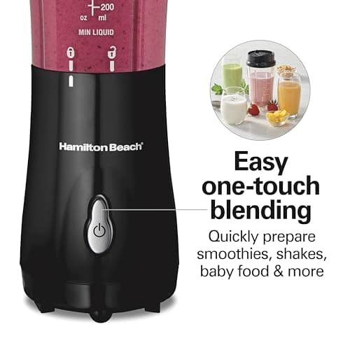 Hamilton Beach Personal Blender for Shakes and Smoothies with 14 Oz Travel Cup and Lid, Black (51101BC) — view 5