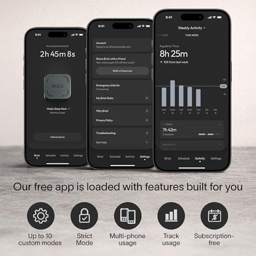 The Brick Phone Access Blocker Device for Cell Phones - Subscription-Free Phone Lock, Limits Smartphone Access, Reduces Screen Time & Improves Focus - High-Grade Magnet & Anti-Slip Silicone — view 3