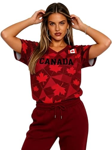 MEESHEEP Canada Shirt Women 2026 World Soccer Fans T-Shirts Football Jersey Canadian National Day Tees