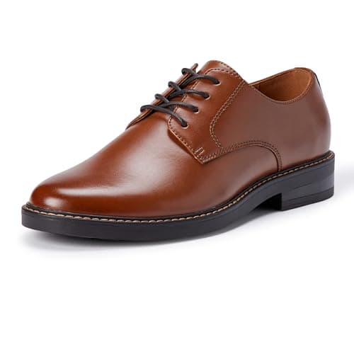 Amazon Essentials Men's Round Toe Derby Dress Shoes, Dark Tan, 10.5
