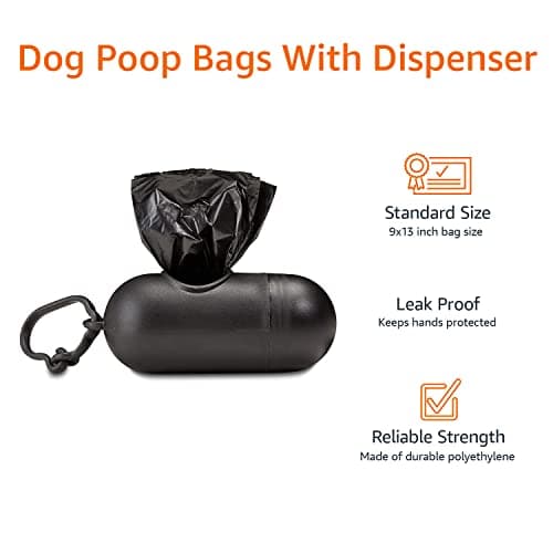 Amazon Basics Dog Poop Bags with Dispenser, 600 Count, Enhanced for Guaranteed Leakproof, Unscented, Includes Leash Clip — view 3