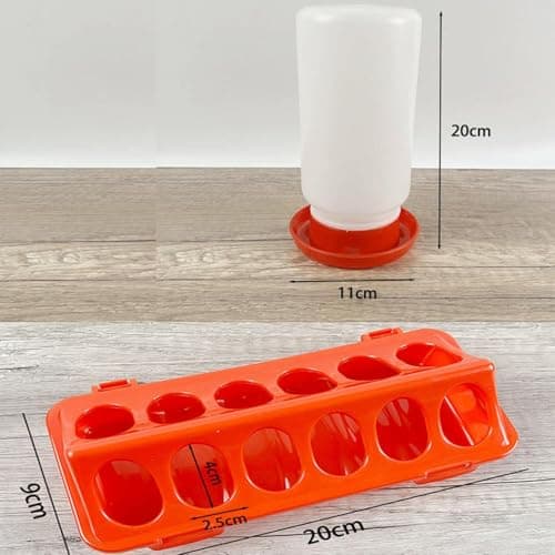 Glaciarts Chick Feeder and Waterer Kit – Chick Starter Kit with 3×12-Hole Feeders & 1 Waterer – Essential Supplies and Accessories for Coop, Brooder, Ducklings, Poultry (Red) — view 5