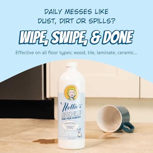 Nellie's Floor Care - Plant-Based Cleaner for Hardwood, Tile, Ceramic, and More - Removes Household Dirt and Odors - Refreshing Lemongrass Scent (25 fl oz) - Made in Canada — view 5