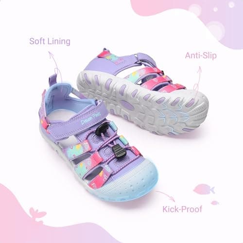 DREAM PAIRS Boys Girls Athletic Sport Sandals,Size 11 Little Kid,Purple — view 2