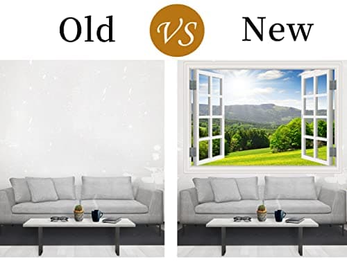 FLFK Fake Window Wall Sticker - Landscape Faux Window Wall Mural for Wall Decor, Stick and Peel Wall Decals,24"x16" — view 5