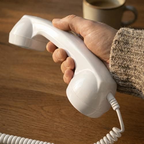 OPIS 60s Micro: Cellphone Retro handset/Old-Style Headset for All Cell-Phones (White) — view 2
