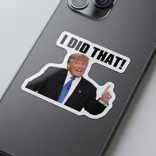 I Did that Trump Sticker 100Pcs, 2 x 1.8 Inch Funny Gas Pumps Sticker, Waterproof & Weatherproof, Glossy Finish, Easy to Remove & Reusable Bumper Decal, No Residue, Stick to Flat and Curved Surface — view 3
