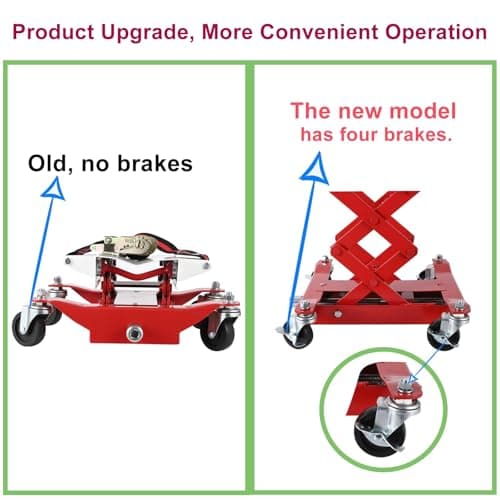 Garvee Transmission Jack 450 LBS Capacity: Low Profile Lift with 2M Safety Straps & 4 Brake Wheels, 7-23 Inch Range for Car & Truck Repair (Red) — view 4