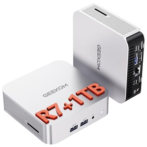 GEEKOM A6 Mini PC, Ryzen 7 6800H, 16GB DDR5 Upgradable RAM 1TB PCIe 4.0 SSD