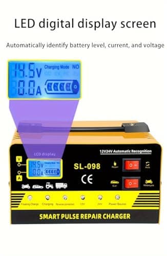 SL-098 Smart Pulse Repair Battery Charger, 12V/24V Automatic Recognition, LCD Display, High Power Intelligent Repair and Activate, for Car and Motorcycle — view 5
