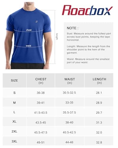 Roadbox Mens Sun Protection Swim Shirt, UPF 50+ Short Sleeve UV Rash Guard, Quick Dry Water T-Shirt for Surf Running Workout — view 6
