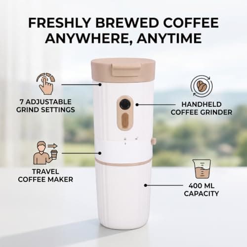 Jelquix Portable Coffee Maker with Grinder 7 Settings — view 5