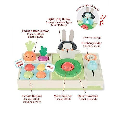 Skip Hop Baby Musical DJ Set Toy with Lights, Songs, Sound Effects, and Soft Textures, Farmstand Let The Beet Drop DJ Set — view 2