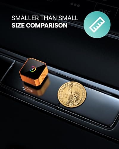 2026 Aimoon Mini Wireless CarPlay Adapter Upgrade Wired to Wireless for CarPlay & Android Auto Plug and Play Fast Auto-Reconnect Stable Control Zero Delay Car Play for iPhone iOS 10+ Android 11+ — view 2