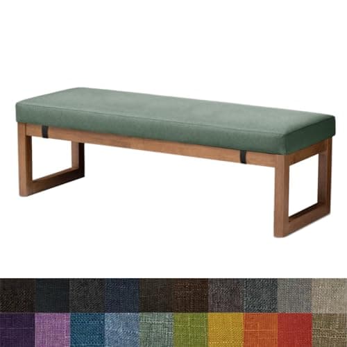 Kimgull Bench Cushions Indoor Sofa Seat Pad Dining Shoes Stadium Patio Furniture Garden Hallway Camper Mat, 39.4X17.7X1.97In,Agate Green