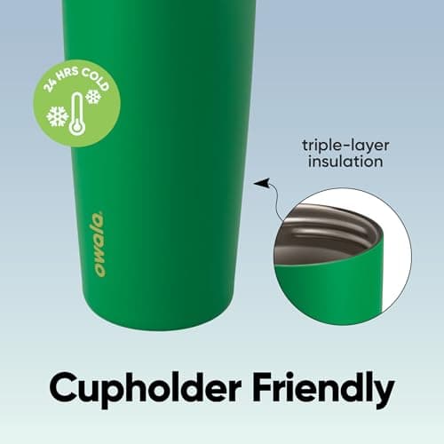 Owala FreeSip Sway Insulated Stainless Steel Water Bottle with Two-Way Spout, Built-In Straw and Bucket Handle, Made for Travel, School, and Sports, BPA Free, Leak Proof, 30 oz, Putting Green — view 3