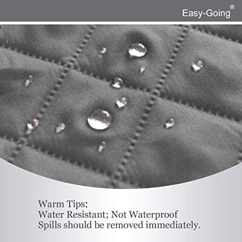 Easy-Going Reversible Couch Cover for 3 Cushion Couch Sofa Cover for Dogs Water Resistant Furniture Protector Cover with Foam Sticks Elastic Straps for Pet Cat (Sofa, Gray/Light Gray) — view 3