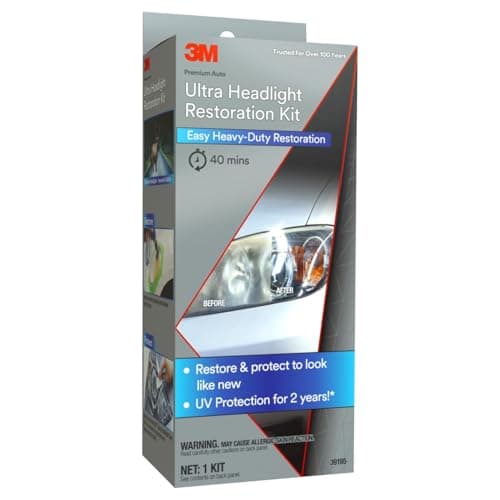 3M Ultra Headlight Restoration Kit, Contains Masking Tape, Light Sanding Discs, Wax Protectant and More, Use on Plastic Lenses Headlights, Taillights and More, Easy Heavy-Duty Restoration (39195) — view 2