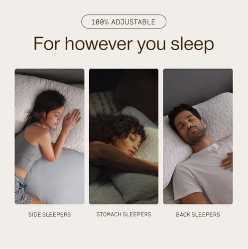 Coop Home Goods Original Adjustable Pillow, Queen Size Bed Pillows for Sleeping, Cross Cut Memory Foam Pillows - Medium Firm Back, Stomach and Side Sleeper Pillow, CertiPUR-US/GREENGUARD Gold — view 3
