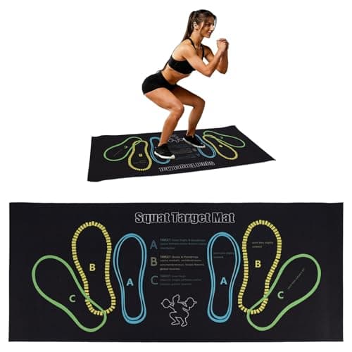 Squat Target Pad with Foot Position, 80x35cm/31.5x13.78in Non-Slip Squat Mat Home Gym & Fitness Accessories for Squats Leg Workouts Abdominal Training (Style 2)