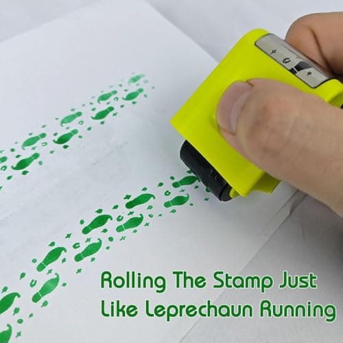 St. Patricks Day Leprechaun Footprints Stamp Leprechaun Trap DIY Craft Decorations Tiny Mini Feet Small Coins Shamrocks Irish Elf Saint Paddy Patty's Accessories Decals Gifts Party Favors — view 2