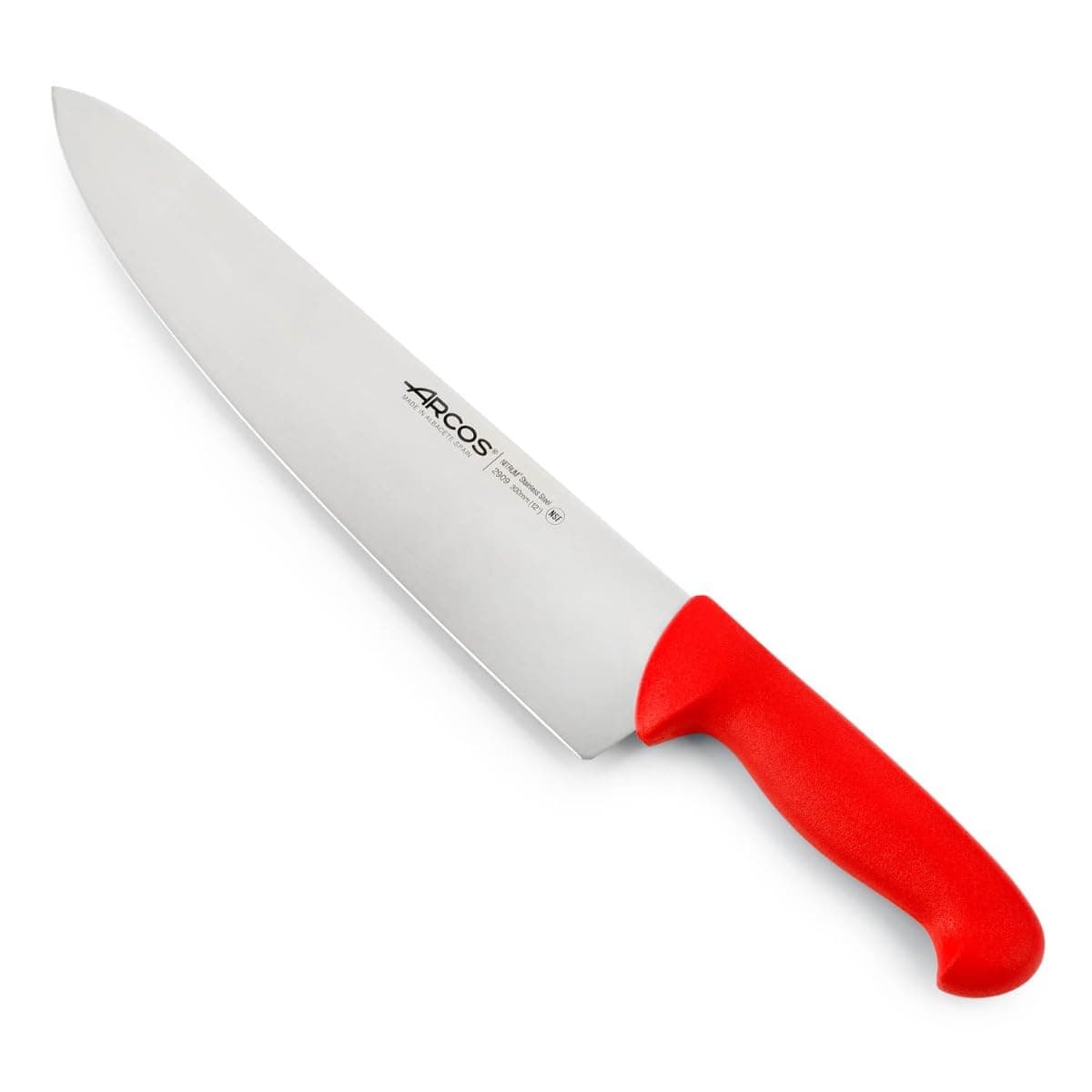 Arcos Serie 2900 - Cuchillo Santoku con Alveolos - Hoja de Acero Inoxidable Nitrum de 180 mm - Mango inyectado en Polipropileno Color Rojo — view 15