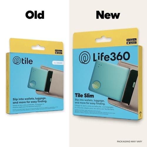 Life360 Tile Slim - Wallet Finder, Bluetooth Tracker and Item Locator for Luggage Tags, Passports and More. Both iOS and Android Compatible. Phone Finder. 1-Pack (Aqua Lemon)