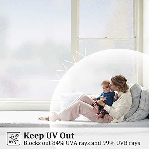 Coavas Window Films for Privacy Window Film Frosted Static Cling Non Adhesive Vinyl Sticker Sun Heat Blocking Window Coverings for Bathroom Home Office Door 17.5x78.7 Inch,44.5x200cm, Pure Frosted — view 2
