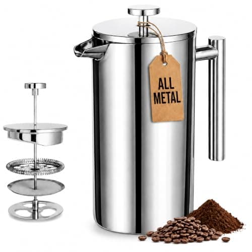 34 Oz Insulated 304 Stainless Steel French Press for Home and Camping