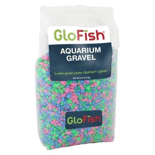 GloFish Aquarium Gravel, Pink/Green/Blue Fluorescent, 5-Pound Bag