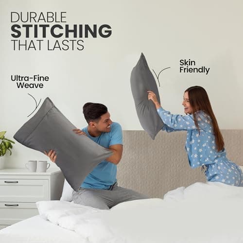 Pillow Covers by Utopia Bedding - Queen Size 2-Pack – Soft Brushed Microfiber – Perfect for Hospitals, Hotels, Guest Rooms – Oeko-TEX Certified, 20x30 Inches (Grey) — view 3
