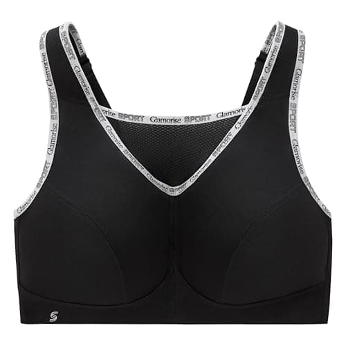 Glamorise Women's No-Bounce Camisole Sports Bra Wirefree #1066, Black, 36DD — view 4