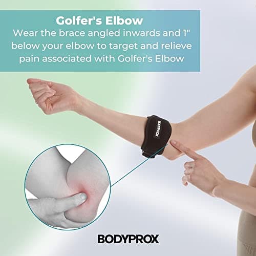 BODYPROX Elbow Brace 2 Pack for Tennis & Golfer's Elbow Pain Relief — view 2